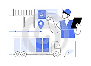 AI-Enabled Eco-Friendly Supply Chain abstract concept vector illustration.