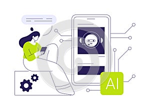 AI-Enhanced Chatbots for Customer Support abstract concept vector illustration.