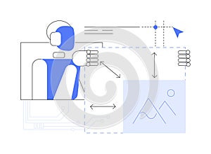 AI-Enhanced Image Resizing abstract concept vector illustration.