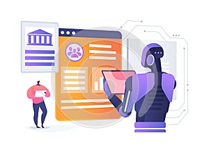 AI-Enhanced Policy Analysis abstract concept vector illustration.