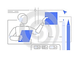 AI-Enhanced Product Design abstract concept vector illustration.