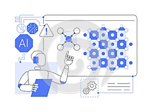 AI-Enhanced Qubit Error Correction Optimization abstract concept vector illustration.