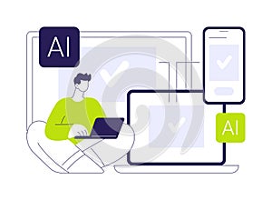 AI-Ensured Multi-Channel Customer Engagement abstract concept vector illustration.