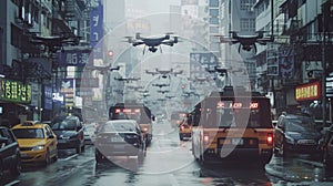 AI Ethics Breakdown: Chaotic Dystopian Cityscape
