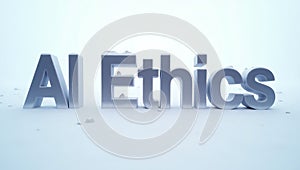 AI Ethics sit on a plain background, symbolizing the importance of ethical considerations photo