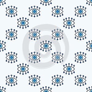 AI Eye vector Artificial Intelligence Technology colored seamless pattern