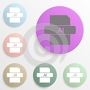 ai file badge color set. Simple glyph, flat vector of web icons for ui and ux, website or mobile application