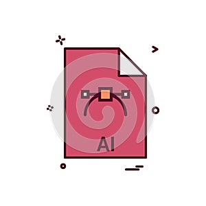 ai file file extension file format icon vector design