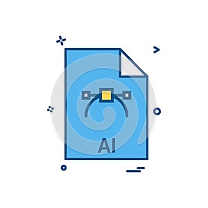 ai file file extension file format icon vector design