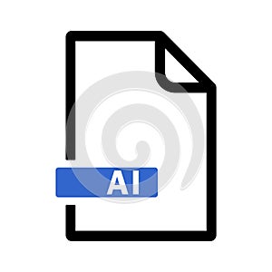 AI File format icon, vector