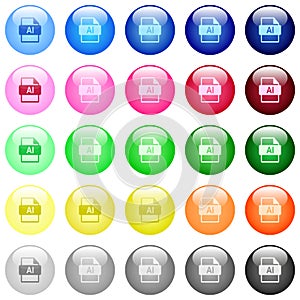 AI file format icons in color glossy buttons photo