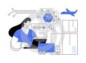 AI Forecasting for Efficient Supply Chain abstract concept vector illustration.