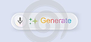 Ai generate audio button. Intelligence generate voiceover recording ui button. Generative button. UI UX elements. Vector