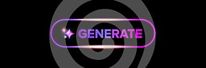 AI Generate glossy button vector icon, futuristic neon glow design for a website or application, creative user interface element