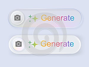 Ai generate image button. Generate image or art button. Vector UI UX elements. Vector