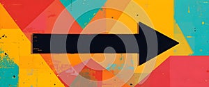 Vibrant Geometric Abstract Background Featuring Bold Directional Arrow Shape