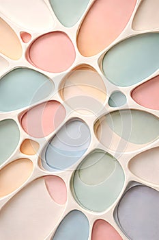 Pastel Paper Cut Voronoi Pattern With Layered Handmade Visual Style