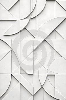 Modern Minimal White Geometric Surface With Layered Architectural Forms