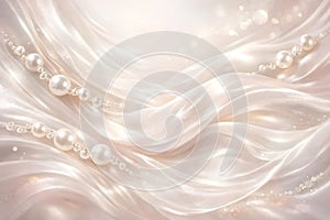 Pearlescent Silk Abstract Beauty Background With Flowing Fabric And Soft Light