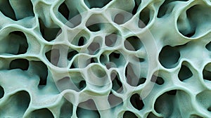 AI-generated Abstract Bone Structure Microscopic View