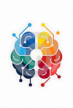 Colorful Abstract Human Brain Illustration Representing Artificial Intelligence Logic Creativity And Innovation Network