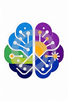 Colorful Abstract Human Brain Illustration Representing Artificial Intelligence Logic Creativity And Innovation