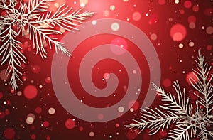 AI generated Abstract Christmas background, in zilver and red