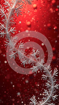 AI generated Abstract Christmas background, in zilver and red