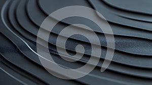 AI-generated Abstract Dark Gray Wavy Layers Background Texture