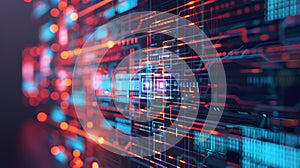 AI-generated Abstract Digital Network Data Stream