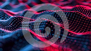 AI-generated Abstract Digital Network Waves