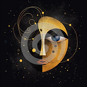 Ai generated abstract face stylish illustration