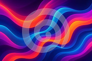 AI Generated Abstract Liquid Shapes in Neon Gradient Flow