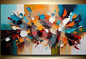 Abstract oil painting. Art painting, wall art, modern artwork, paint blobs, paint strokes, knife painting