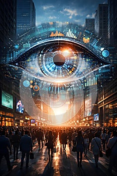 Abstract Digital Eye Symbolizing Surveillance Capitalism And Data Economy