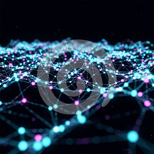 AI-generated abstract network with glowing data nodes