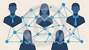 An AI-Generated Abstract Visualization of Interconnected Professional Profiles photo