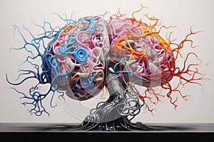 Alzheimer disease dementia of amyloid plaques, neurofibrillary in brain, cognitive decline, memory loss, atrophy in hippocampus photo