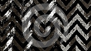 Ai Generated Art Black and Silver Chevron pattern with a Sparkly Silver Glitter Shimmer