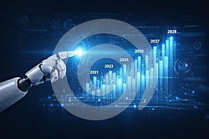 AI generated artificial intelligence analyzing business data to forecast growth trends automate insights and support strategic