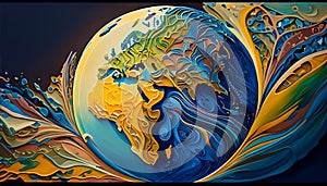 5D Earth Emergence, Made with Generative AI photo