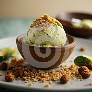 AI generated Avocado Delight, Gourmet Dessert Photography