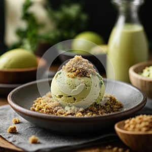 AI generated Avocado Delight, Gourmet Dessert Photography