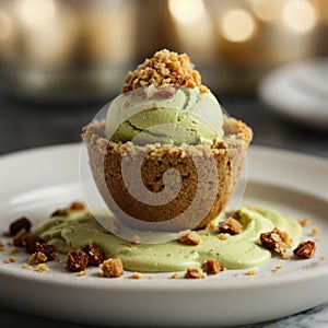 AI generated Avocado Delight, Gourmet Dessert Photography