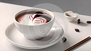 AI-Generated Azuki Latte: A Japanese Delight Infused with Sweet Red Bean Paste Elegance