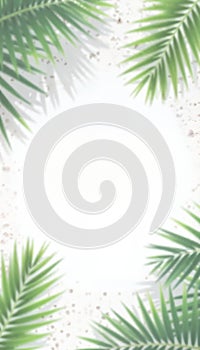 AI generated background with palmleaves