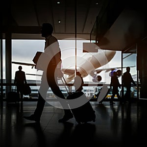 AI Generated Business Professionals Working in a Modern Office Setting