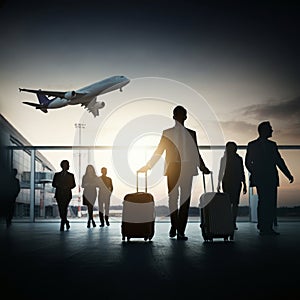 AI Generated Business Professionals Working in a Modern Office Setting