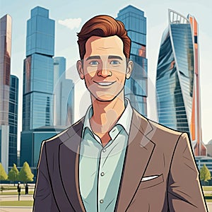 AI Generated Business Professionals Working in a Modern Office Setting