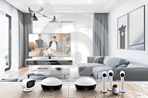 Modern security cameras with smart surveillance technology ensure remote monitoring and network authentication. photo